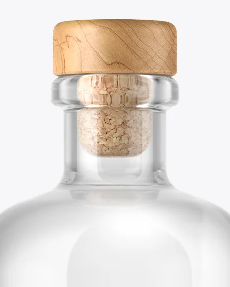 T-cork closure seated in a glass bottle neck